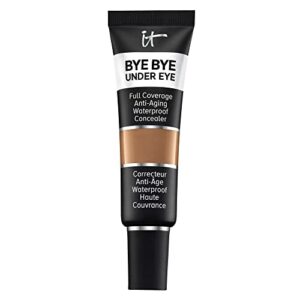 it cosmetics bye bye under eye full coverage concealer – for dark circles, fine lines, redness & discoloration – waterproof – anti-aging – natural finish – 40.5 deep (c), 0.4 fl oz