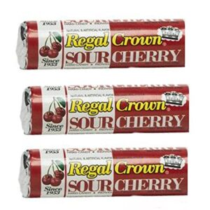 regal crown hard candy 3 pack – sour cherry flavor – individually wrapped