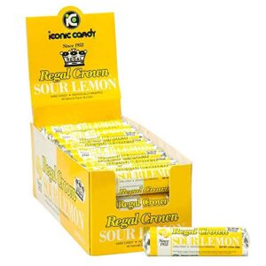 regal crown sour lemon hard candy rolls | old fashioned sour lemon candy | traditional lemon candy brought to you by iconic candy | 24 count