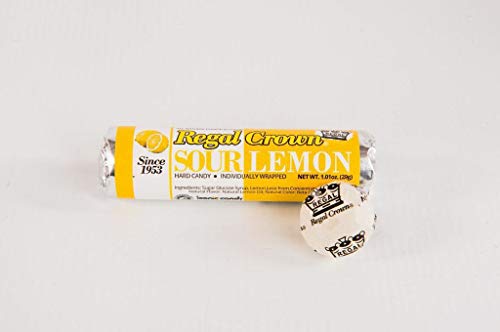 Regal Crown Sour Lemon Hard Candy Rolls | Old Fashioned Sour Lemon Candy | Traditional Lemon Candy Brought To You By Iconic Candy | 24 Count