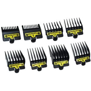 Hair Clippers Cutting Guides Guards Comb Set - From 1/16 Inch to 3/4 Inch , Compatible with Most BaByliss Clippers (Pack of 8 ) . Black