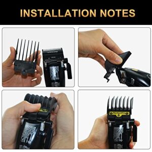 Hair Clippers Cutting Guides Guards Comb Set - From 1/16 Inch to 3/4 Inch , Compatible with Most BaByliss Clippers (Pack of 8 ) . Black