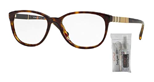 BURBERRY BE2172 3002 52M Dark Havana Square Eyeglasses For Men For Women+ BUNDLE with Designer iWear Complimentary Care Kit