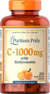 puritan’s pride vitamin c with bioflavonoids for immune system support & skin health capsules