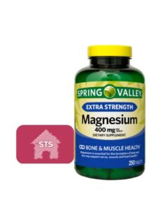spring valley magnesium 400 mg, 250 tablets + sts fridge magnet.