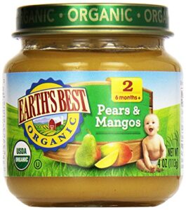 earth’s best, strained pear mango, 4 oz