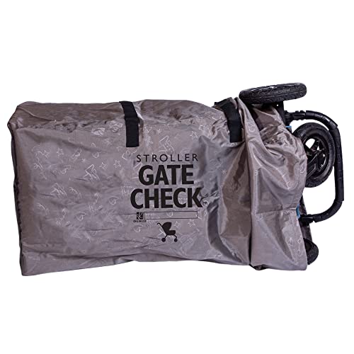 J.L. Childress DELUXE Gate Check Bag for Single & Double Strollers - Premium Heavy-Duty Durable Air Travel Bag, Adjustable Shoulder Straps - Fits Most Single & Double Strollers, Grey