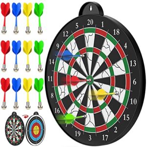 street walk kids board magnetic dart game – 12pcs magnetic dart – excellent indoor game and party games – safe magnetic dart board , boys toys gifts for 5 6 7 8 9 10 11 12 year old kids and adult