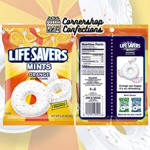 Lifesavers Hard Candy Mints 9 Bag Bulk Variety Pack - 3 Flavors - Wint O Green, Orange, Pep O Mint - 450 Pieces Total - In Cornershop Confections Box - For Parties, Holidays, Car, Purse, Lunch Box Mints