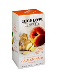 bigelow benefits ginger & peach herbal tea , pack of 1