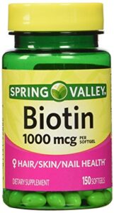 spring valley – biotin 1000 mcg, 150 tablets