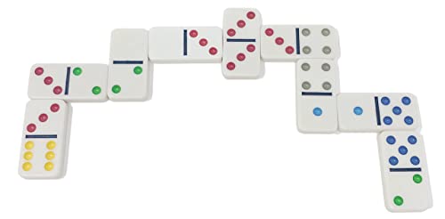 Regal Games - Double 6 Dominoes - Colored Dots Set - Fun Family-Friendly Dominoes Game - Includes 28 Tiles & Collector’s Tin - Ideal for 2-4 Players Ages 8 for Kids and Adults