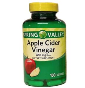 spring valley apple cider vinegar dietary supplement 450mg -100 capsules