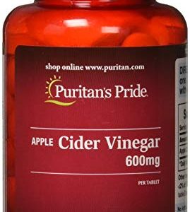 Puritans Pride Apple Cider Vinegar 600 mg Tablets, 200 Count (Packing May Vary)