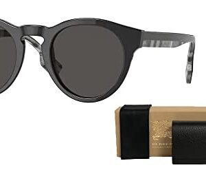 BURBERRY Reid BE4359 399687 49MM Black/Dark Grey Phantos Sunglasses for Men + BUNDLE With Designer iWear Complimentary Eyewear Kit