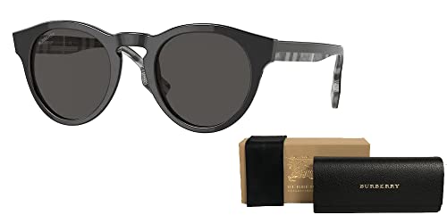 BURBERRY Reid BE4359 399687 49MM Black/Dark Grey Phantos Sunglasses for Men + BUNDLE With Designer iWear Complimentary Eyewear Kit