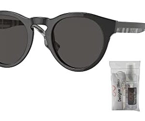 BURBERRY Reid BE4359 399687 49MM Black/Dark Grey Phantos Sunglasses for Men + BUNDLE With Designer iWear Complimentary Eyewear Kit