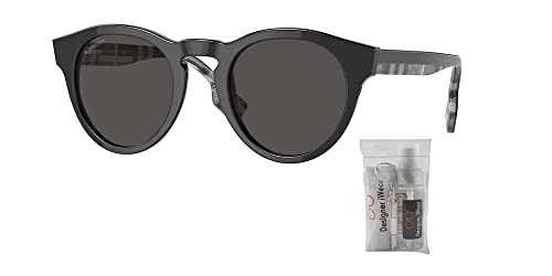 BURBERRY Reid BE4359 399687 49MM Black/Dark Grey Phantos Sunglasses for Men + BUNDLE With Designer iWear Complimentary Eyewear Kit