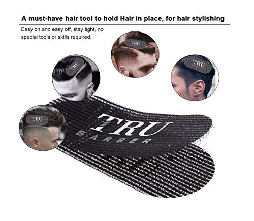 TRU BARBER HAIR GRIPPERS ® 3 COLORS BUNDLE PACK 6 PCS for Men and Women - Salon and Barber, Hair Clips for Styling, Hair holder Grips (Black/Red/Black)