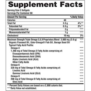 Triple Omega 3-6-9 Fish, Flax and Borage, supports healthy joints B00AZ10SQA White 240 Count (Pack of 1)