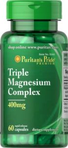 puritans pride triple magnesium complex 400 mg rapid release capsules, 60 count