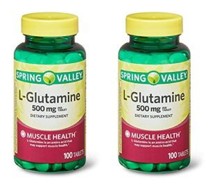 spring valley – l-glutamine 500mg, 100 tablets (2 pack)