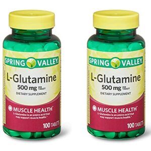 Spring Valley - L-Glutamine 500mg, 100 Tablets (2 Pack)