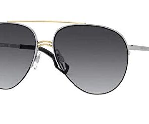 BURBERRY BE3113 Ferry 13038G Silver/Gold/Gradient Grey Pilot Sunglasses for Women + BUNDLE with Designer iWear Complimentary Care Kit