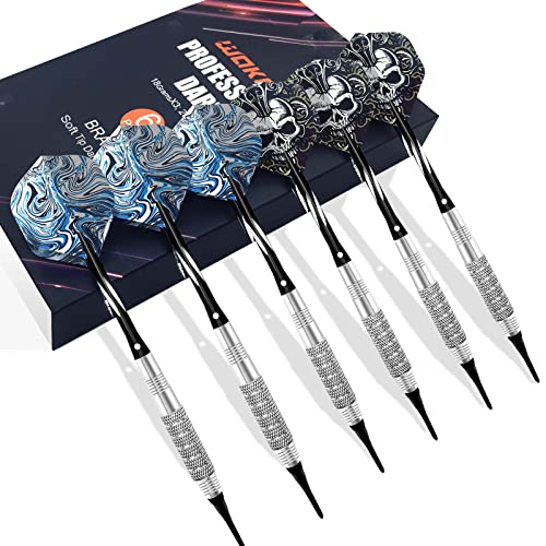 Wakefa Plastic Soft Tip Darts : Darts Plastic Tip Sets, with Darts 6 Pack-18g and 20g Throwing Darts, Beer Darts Set has 6 Extra Dart Tips, 6 Darts Flights Protectors and 1 Wrench, Electronic Darts