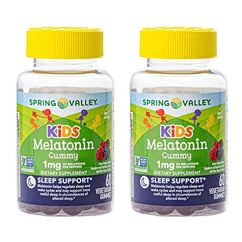 Spring Valley Kid's Melatonin 1 mg Sleep, 60 Vegetarian Gummies (Pack of 2)