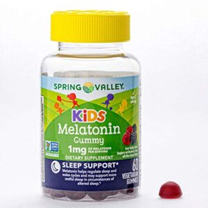 Spring Valley Kid's Melatonin 1 mg Sleep, 60 Vegetarian Gummies (Pack of 2)