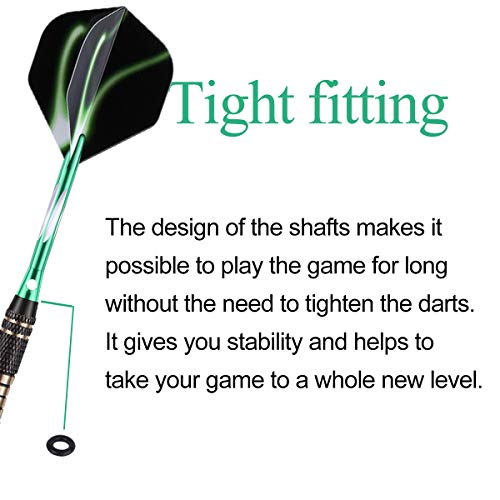 Soft tip Darts Set 18 Gram - Professional Darts Plastic Tip with Brass Barrel + Green Aluminum Shafts + 50 Rubber o-Ring + 6 Pattern Flights +30 Soft Tips for Electronic Dartboard