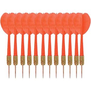 The Dreidel Company Plastic Throwing Dart Arrows Toy, Plastic Flights, and Metal Pointy Copper Head Tips Darts, Red 5" Inches