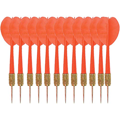 The Dreidel Company Plastic Throwing Dart Arrows Toy, Plastic Flights, and Metal Pointy Copper Head Tips Darts, Red 5" Inches