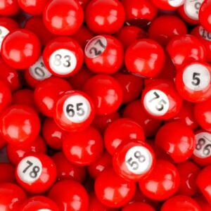 Regal Games - Raffle Balls - Premium Red Calling Balls with Easy Read Window - 7/8 (0.875) in - Numbers 1-100 - for Large Group Games, Game Night, & Recreational Activities