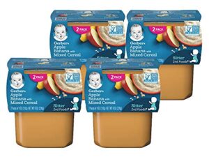 gerber baby food, 2nd foods, 8 oz (apple banana with mixed cereal, pack – 4)