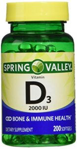spring valley twin pack vitamin d3 2000i.u. immune health/bone health, 200 so.