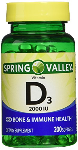 Spring Valley Twin Pack Vitamin d3 2000I.U. Immune Health/Bone Health, 200 so.