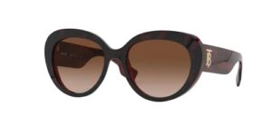rose be4298 390513 54mm top havana on bordeaux/brown gradient cat eye sunglasses for women + bundle with designer iwear complimentary eyewear kit