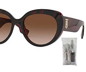 Rose BE4298 390513 54MM Top Havana on Bordeaux/Brown Gradient Cat Eye Sunglasses for Women + BUNDLE With Designer iWear Complimentary Eyewear Kit