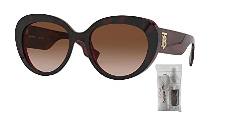 Rose BE4298 390513 54MM Top Havana on Bordeaux/Brown Gradient Cat Eye Sunglasses for Women + BUNDLE With Designer iWear Complimentary Eyewear Kit