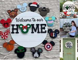 yealise door decoration welcome sign replaceable festive funny cartoon pattern seasonal hanging ornament