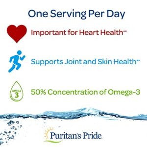 Puritans Pride Double Strength Omega-3 Fish Oil 1200 Mg, 180 Count