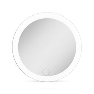 zadro 4″ round led mirror makeup travel mirror with light rechargeable compact mirror for purses portable carrying pouch