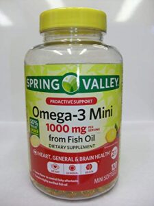 spring valley mini omega-3 fish oil 1000 mg, proactive support, lemon, 120 softgels