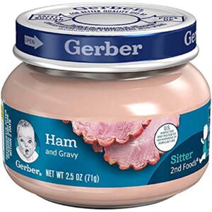 gerber baby foods 2nd foods meat, ham and gravy, mealtime for baby, 2.5 ounce jar (pack of 10)