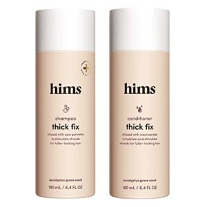 hims thick fix shampoo and conditioner set for men- thickening, moisturizing, reduces shedding- color safe hair loss shampoo and conditioner- 2 pack, 6.4oz