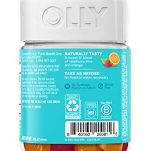 OLLY Kids Chillax, Magnesium Gummies Plus L-Theanine, Lemon Balm, Calm Chews for Kids 4+, Sherbet Flavor - 50 Count