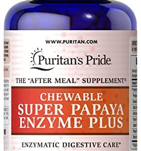 Puritans Pride Chewable Super Papaya Enzyme Plus, 180 Count